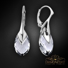 Sudraba auskari „Baroks II (Light Chrome)“ ar Swarovski® kristāliem
