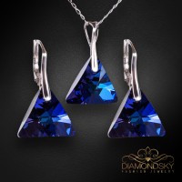 Sudraba komplekts sievietēm „Osiris (Bermuda Blue)“ ar Swarovski® kristāliem