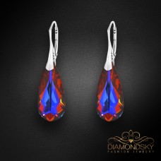Sudraba auskari „Varavīksnes Kaskāde (Volcano)“ ar Swarovski™ kristāliem