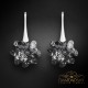 Sudraba auskari „Āboliņš (Silver Night)“ ar Swarovski® kristāliem
