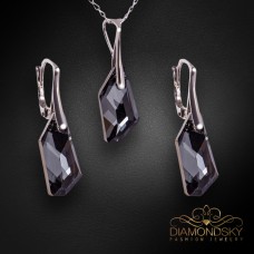 Sudraba komplekts sievietēm „Hiperboreja (Silver Night)“ ar Swarovski® kristāliem