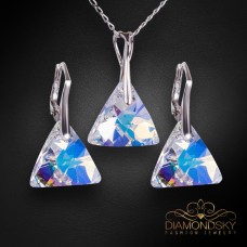 Sudraba komplekts sievietēm „Osiris (Aurora Borealis)“ ar Swarovski® kristāliem