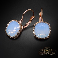 Auskari „Vintage V (Air Blue Opal)“ ar Swarovski® kristāliem