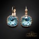 Auskari „Vintage V (Aquamarine Blue)“ ar Swarovski® kristāliem