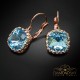Auskari „Vintage V (Aquamarine Blue)“ ar Swarovski® kristāliem