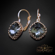 Auskari „Vintage IV (Silver Night)“ ar Swarovski® kristāliem