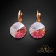 Auskari „Klaris II (Light Rose Moonlight)“ ar Swarovski™ kristāliem