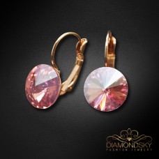 Auskari „Klaris II (Light Rose Moonlight)“ ar Swarovski™ kristāliem
