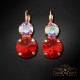 Auskari „Klaris VIII (Light Siam / AB)“ ar Swarovski™ kristāliem