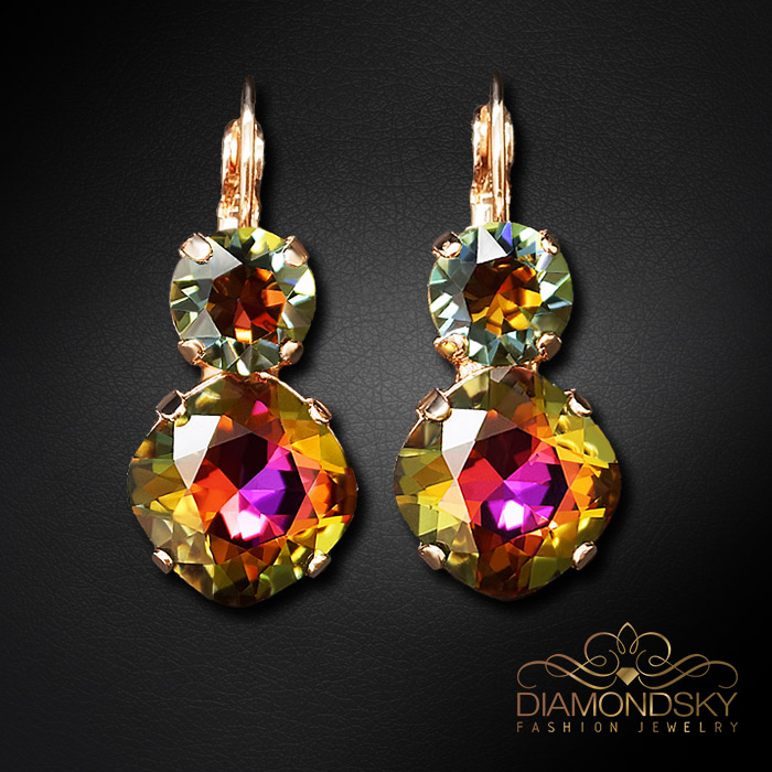 Auskari „Apžilbinošs Mirdzums VI (Volcano)“ ar Swarovski™ kristāliem