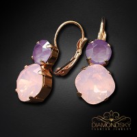Earrings “Glare VI” (Rose Water Opal / Lilac) adorned with Crystals by Swarovski®