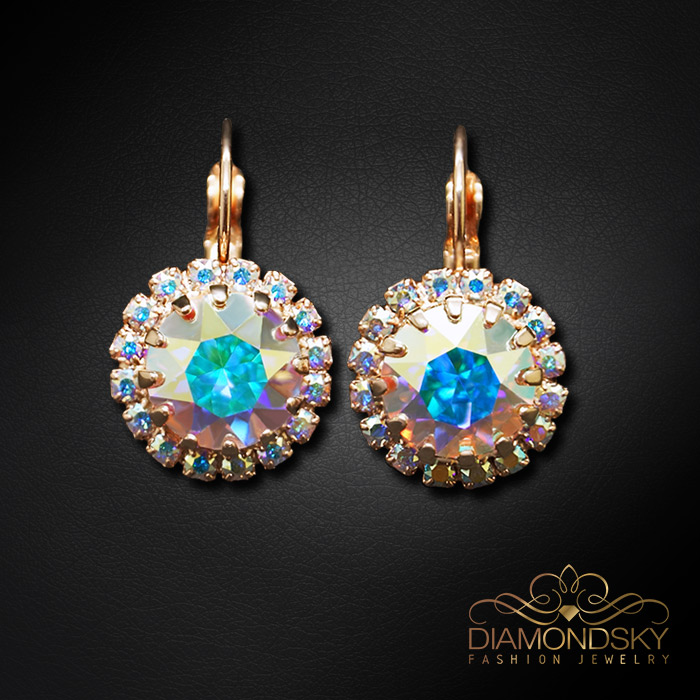 Auskari „Clarice IX (Aurora Borealis)“ ar Swarovski® kristāliem