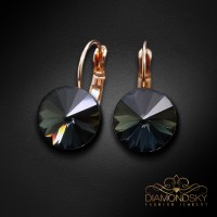 Earrings “Clarice II” (Graphite) dazzling with Crystals by Swarovski®