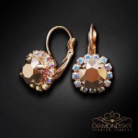 Серьги «Великолепие II (Rose Gold)» с кристаллами Swarovski®