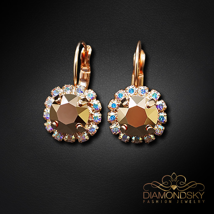 Auskari „Krāšņums II (Rose Gold)“ ar Swarovski® kristāliem