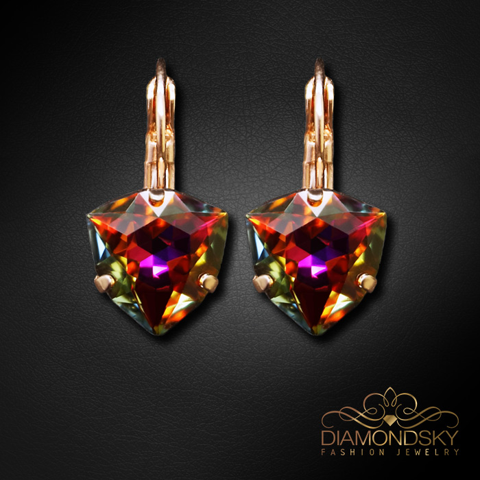 Auskari „Bermudu Trīsstūris (Volcano)“ ar Swarovski™ kristāliem