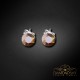 Sudraba auskari „Klasika II (Rose Gold)“ ar Swarovski® kristāliem