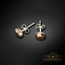 Sudraba auskari „Klasika II (Rose Gold)“ ar Swarovski® kristāliem