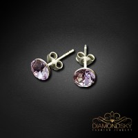 Sudraba auskari „Klasika II (Violet)“ ar Swarovski™ kristāliem