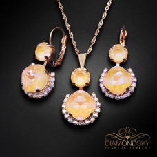 Komplekts sievietēm „Clarice VI (Peach DeLite)“ ar Swarovski® kristāliem