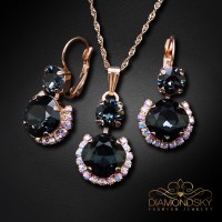 Jewelry Set “Clarice VI” (Graphite) created with Crystals by Swarovski®