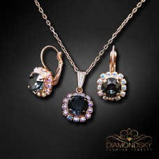 Komplekts „Krāšņums II (Graphite)“ ar Swarovski™ kristāliem