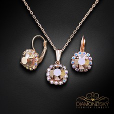 Komplekts sievietēm „Krāšņums II (Rose Gold)“ ar Swarovski® kristāliem