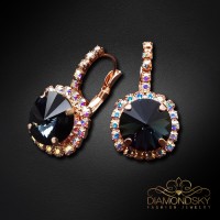 Серьги «Кларис VII (Graphite)» с кристаллами Swarovski™