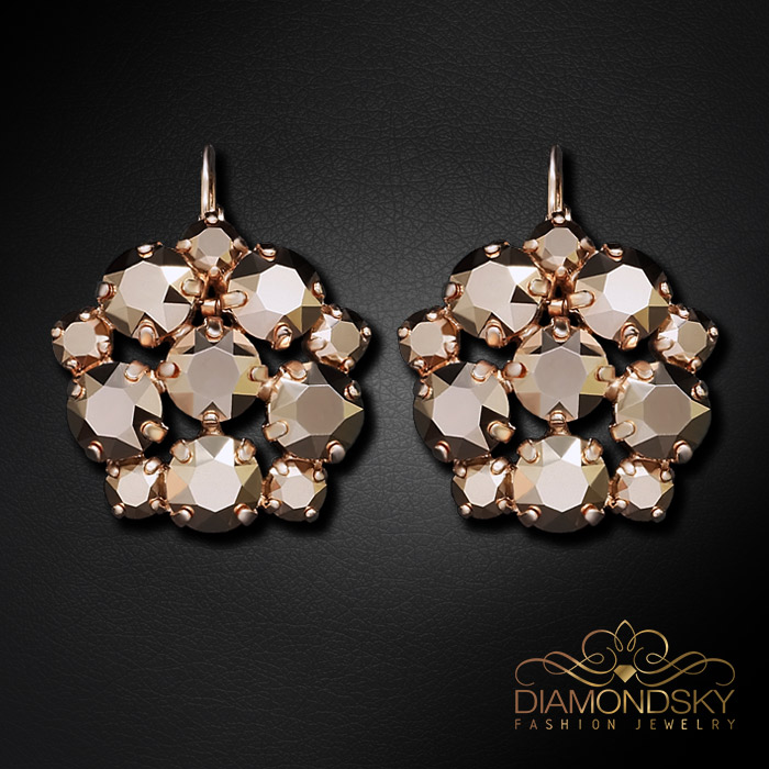 Auskari „Greznība (Rose Gold)“ ar Swarovski™ kristāliem