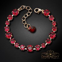 Käevõru naistele DiamondSky „Classic II (Ruby)“ Swarovski kristallidega