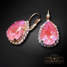 Auskari „Debesu Piliens III (Lotus Pink DeLite)“ ar Swarovski® kristāliem