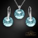Sudraba komplekts sievietēm „Marianne (Aquamarine)“ ar Swarovski® kristāliem