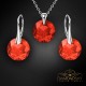 Sudraba komplekts sievietēm „Marianne (Light Siam)“ ar Swarovski® kristāliem