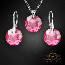 Sudraba komplekts sievietēm „Marianne (Rose)“ ar Swarovski® kristāliem