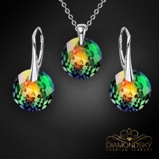 Sudraba komplekts „Marianna (Vitrail Medium)“ ar Swarovski™ kristāliem