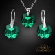 Sudraba komplekts „Marianna (Emerald)“ ar Swarovski™ kristāliem