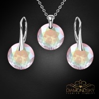 Sudraba komplekts sievietēm „Marianne (Aurora Borealis)“ ar Swarovski® kristāliem