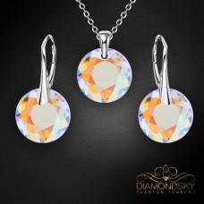 Sudraba komplekts sievietēm „Marianne (Shimmer)“ ar Swarovski® kristāliem