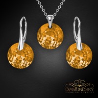 Sudraba komplekts sievietēm „Marianne (Light Colorado Topaz)“ ar Swarovski® kristāliem