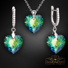 Sudraba komplekts sievietēm „Iemīlējusies Sirds III R (Vitrail Medium)“ ar Swarovski® kristāliem