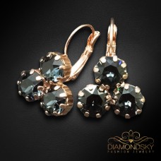Auskari „Kristāla Lēdija II (Graphite)“ ar Swarovski™ kristāliem