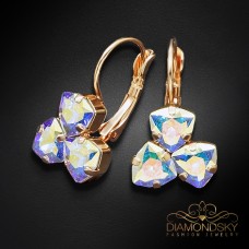 Auskari „Bermudu Trīsstūris III (Aurora Borealis)“ ar Swarovski™ kristāliem