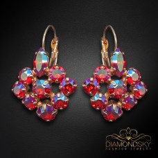Auskari „Greznums (Light Siam Shimmer)“ ar Swarovski® kristāliem