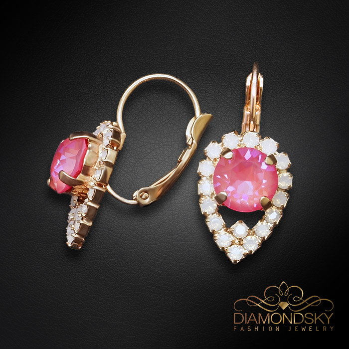 Auskari „Dīva (Lotus Pink DeLite)“ ar Swarovski® kristāliem