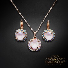 Komplekts sievietēm „Krāšņums II (Powder Rose)“ ar Swarovski® kristāliem