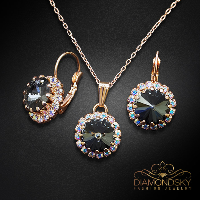 Komplekts „Klaris III (Graphite)“ ar Swarovski™ kristāliem