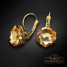 Серьги «Фантазия (Light Colorado Topaz)» с кристаллами Swarovski™