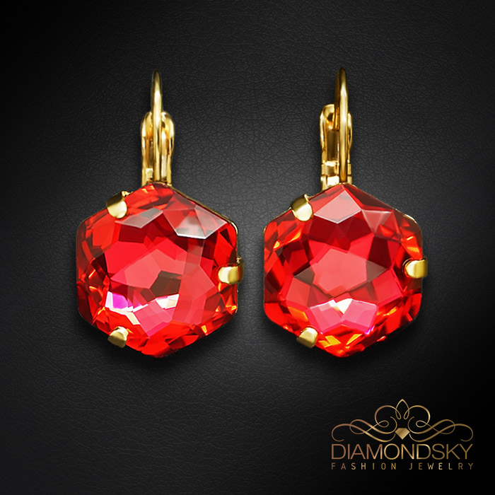 Auskari „Fantāzija (Scarlet)“ ar Swarovski™ kristāliem