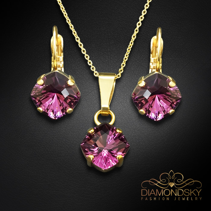 Komplekts sievietēm „Mistika (Amethyst)“ ar Swarovski® kristāliem