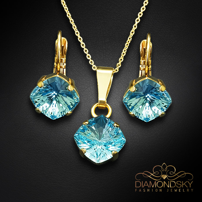 Komplekts sievietēm „Mistika (Aquamarine)“ ar Swarovski® kristāliem